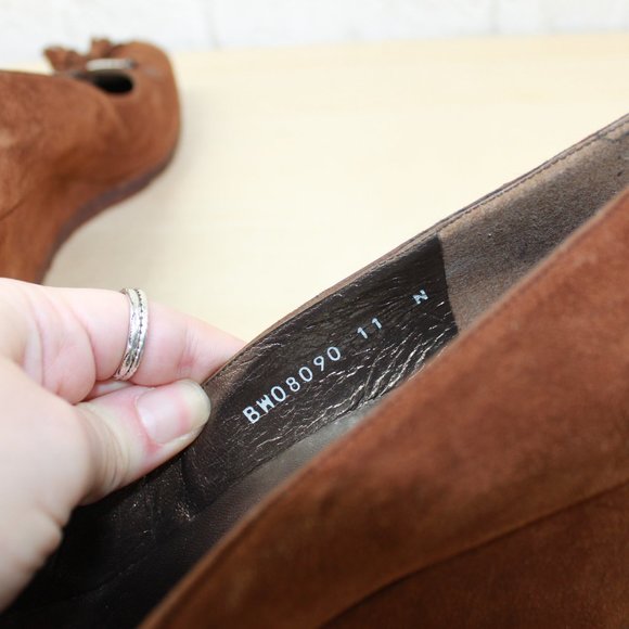 Stuart Weitzman Brown Suede Slip-on Wedge Casual Shoes Size 11 N - Picture 7 of 9